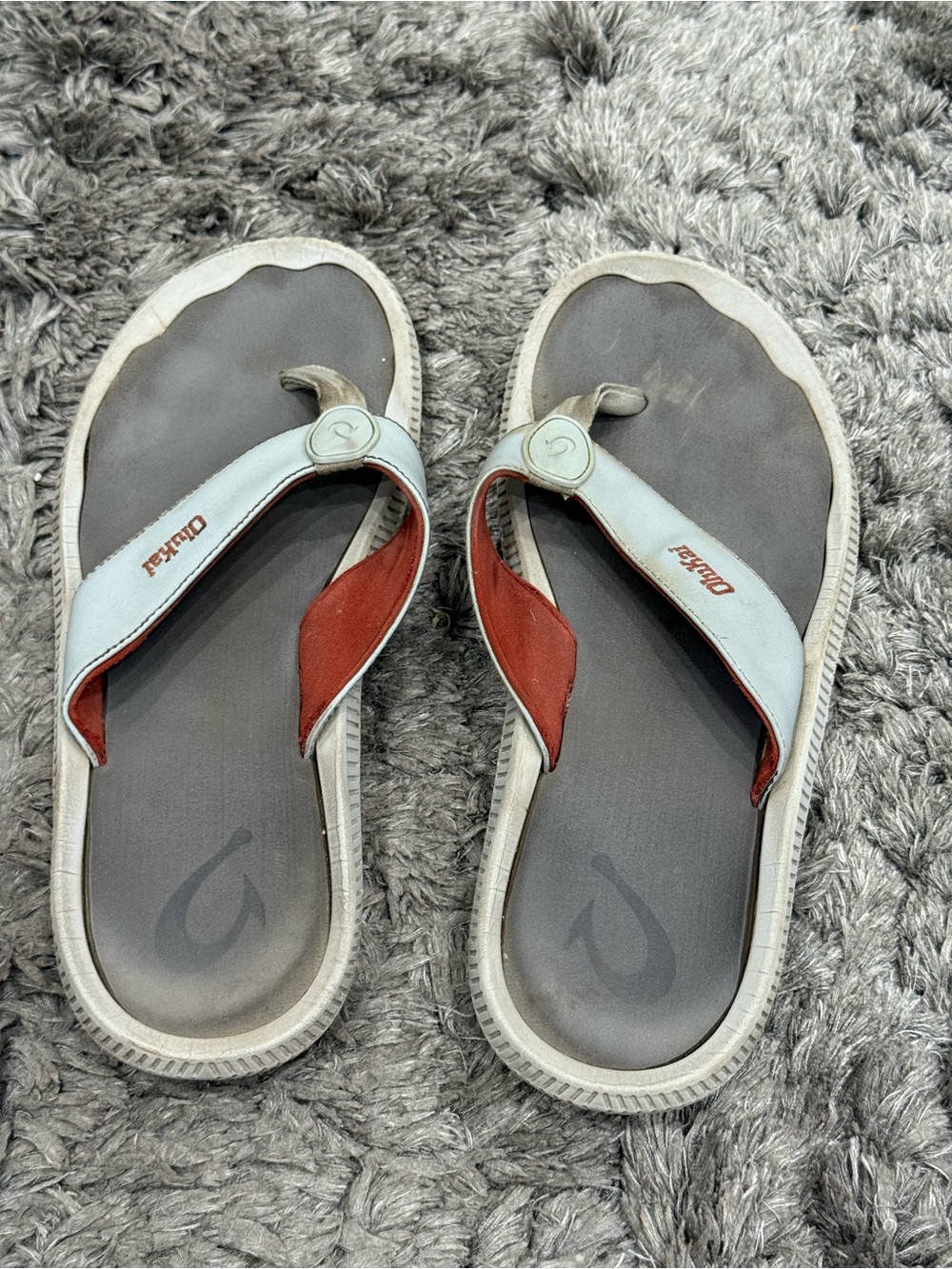 Olukai Men's Size 9 Ulele Kai Beach Thong Sandal Flip Flop Island Salt/Clay